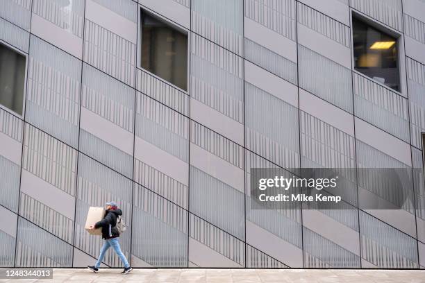 Architectural optical illusion building with peculiar angles M By Montcalm London Shoreditch Tech City hotel near Old Street on 6th March 2023 in...