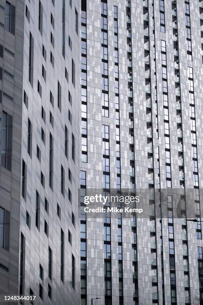 Architectural optical illusion building with peculiar angles M By Montcalm London Shoreditch Tech City hotel near Old Street on 6th March 2023 in...