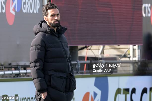 Real Madrid U19 trainer coach Alvaro Arbeloa during the UEFA youth league quarterfinal between AZ Alkmaar U19 and Real Madrid U19 at AFAS training...