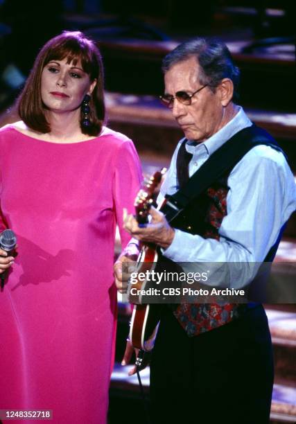 The Roots of Country: Nashville Celebrates the Ryman, a CBS television special, originally aired June 25, 1994. Pictured from left is Suzy Bogguss...