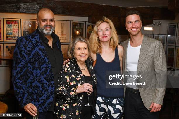 Cast members Tony Jayawardena, Anne Reid, Nancy Carroll and Richard Fleeshman attend the press night after party for "Marjorie Prime" at Menier...