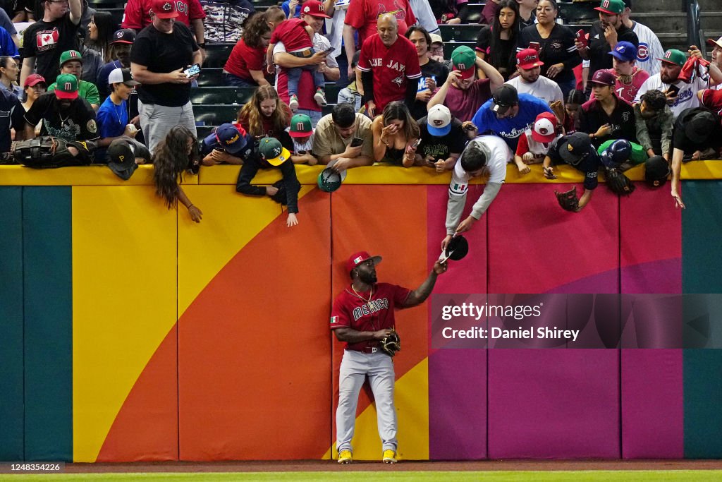 Mexico Randy Baseball Randy Arozarena of Team Mexico signs autographs for fans during a ...