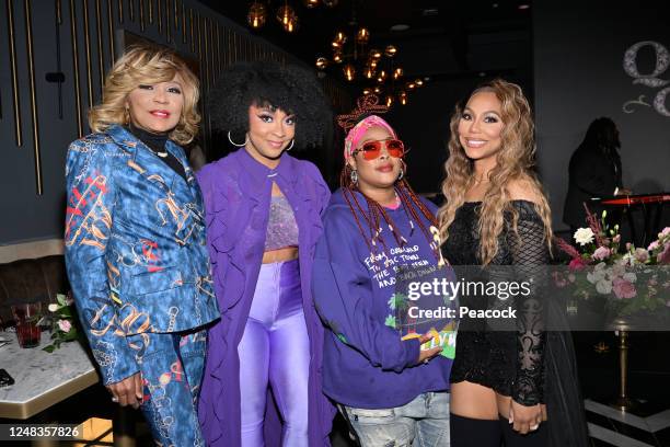 Queens Court Activation" -- Pictured: Evelyn Braxton, Jesseca Dupart, DA BRAT, Tamar Braxton at the Knife Modern Mediterranean on March 14, 2023 --