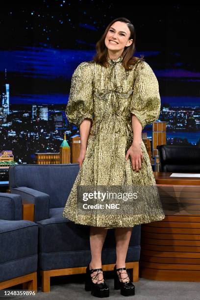 Episode 1815 -- Pictured: Actress Keira Knightley arrives on Wednesday, March 15, 2023 --