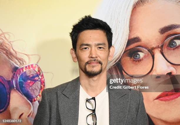 John Cho at the premiere of "Moving On" held at DGA Theater on March 15, 2023 in Los Angeles, California.