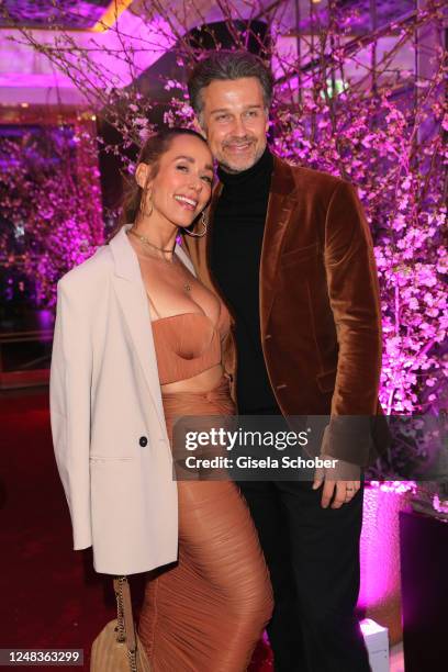 Annemarie Carpendale, Wayne Carpendale during the Mandarin Oriental Munich Nobu Hanami Party at Hotel Mandarin Oriental on March 15, 2023 in Munich,...