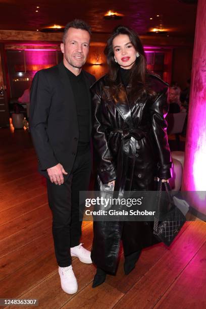 Lothar Matthäus and Anastasia Matthäus during the Mandarin Oriental Munich Nobu Hanami Party at Hotel Mandarin Oriental on March 15, 2023 in Munich,...