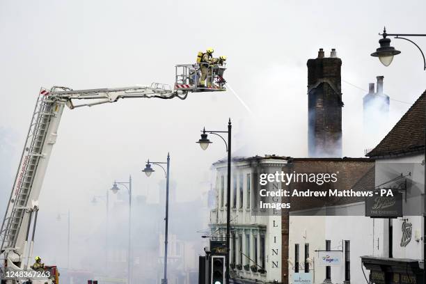 Firefighters dealing with a fire in Midhurst, West Sussex which includes a 400-year-old hotel that was said to be housing Ukrainian refugees. The...