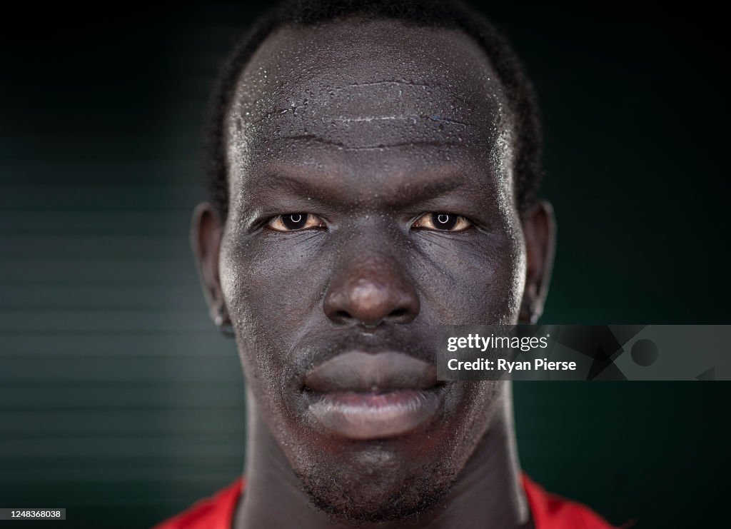 Ali Rir Sydney Swans AFL player Aliir Aliir poses during a portrait session ...
