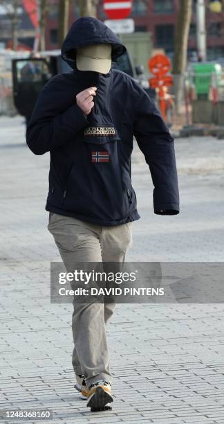 One of the accused arrives for a session of the case before the Antwerp appeal court, a remark of the judge during the trial in Hasselt, against 18...