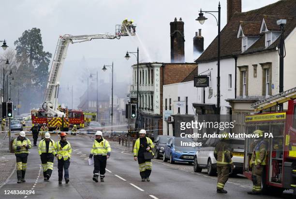 Firefighters dealing with a fire in Midhurst, West Sussex which includes a 400-year-old hotel that was said to be housing Ukrainian refugees. The...