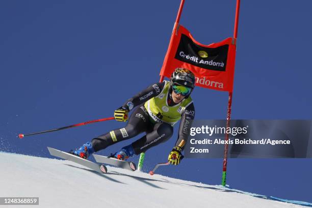 Federica Brignone of Team Italy competes during the Audi FIS Alpine Ski World Cup Finals Men's and Women's Super G on March 16, 2023 in Soldeu,...