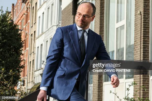 Lawyer Frederic Thiebaut arrives for a session of the case before the Antwerp appeal court, a remark of the judge during the trial in Hasselt,...