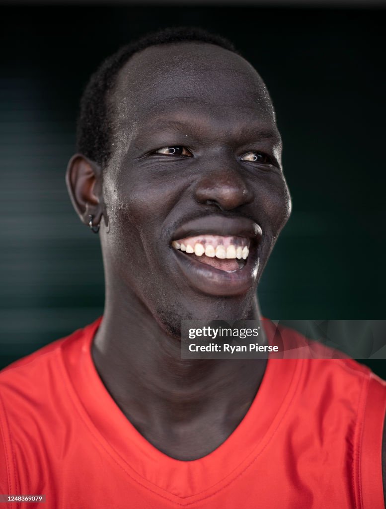 Ali Rir Sydney Swans AFL player Aliir Aliir poses during a portrait session ...
