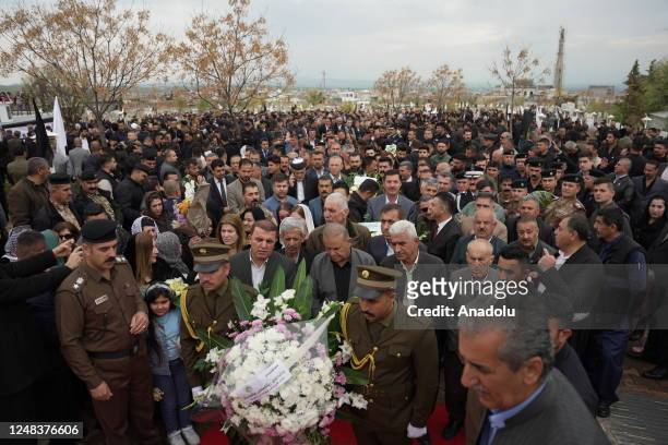 Relatives of the victims and government officials visit the Halabja cemetery and Halabja Monument and Peace Museum on the 35th anniversary of Halabja...
