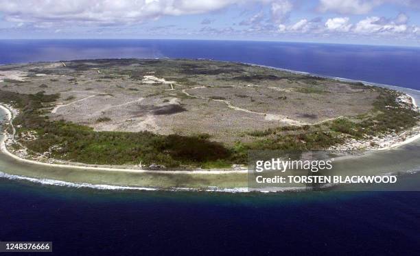 Photo dated 11 September, 2001 of the bankrupt island state of Nauru, the world's smallest republic, which is on the verge of total financial...