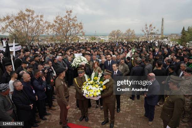 Relatives of the victims and government officials visit the Halabja cemetery and Halabja Monument and Peace Museum on the 35th anniversary of Halabja...