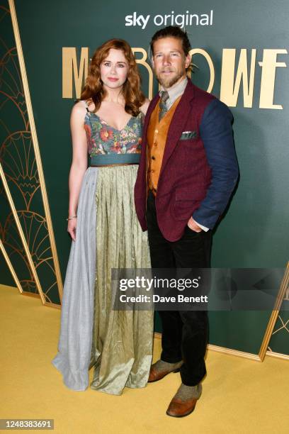 Haley Strode and Jeff Garner attend the UK Premiere of Sky Original film "Marlowe" at the Vue West End on March 16, 2023 in London, England.