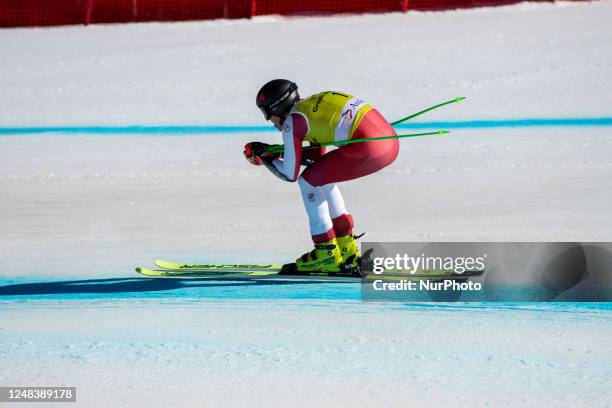 Raphael HAASER of Austria is competing in the Audi FIS Alpine Ski World Cup 2023 Super G Discipline Women's Downhill on March 16, 2023 in El Tarter,...