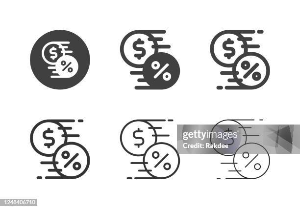 interest transfer icons - multi series - multi currency stock illustrations