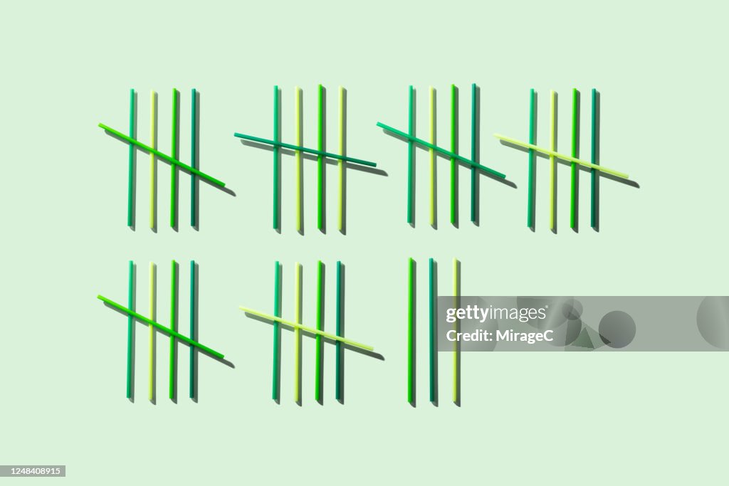 Green Colored Plastic Straws Tally Chart