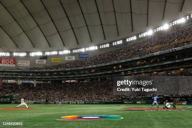 General view of the field during the 2023 World Baseball Classic Quarterfinal game between Team Italy and Team Japan at Tokyo Dome on Thursday, March...