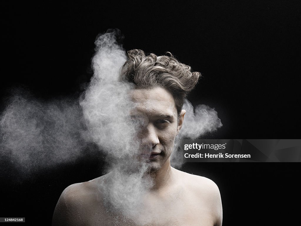 Hit Powder Male Hit By White Cloud Of Powder High-Res Stock Photo - Getty Images