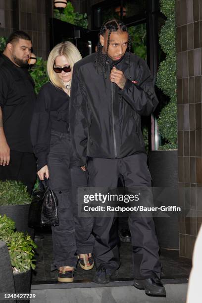 Avril Lavigne and Tyga are seen on March 16, 2023 in Los Angeles, California.