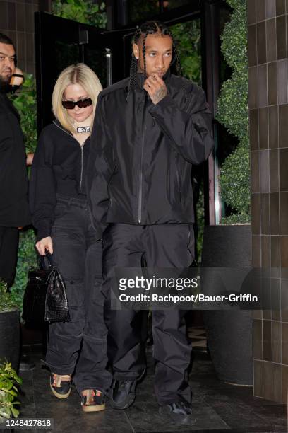 Avril Lavigne and Tyga are seen on March 16, 2023 in Los Angeles, California.