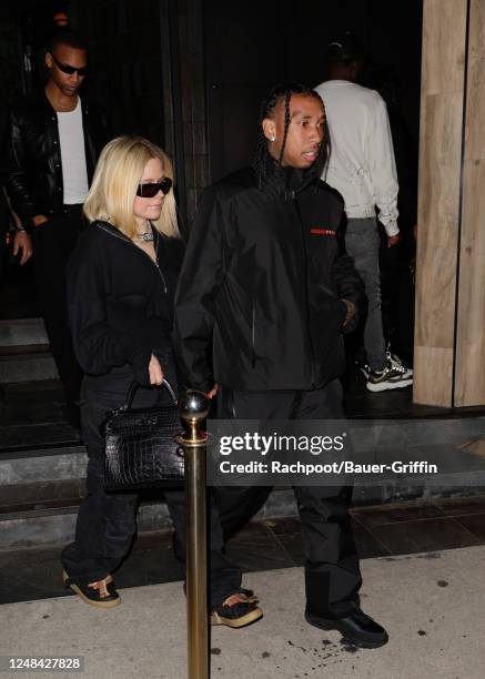 Avril Lavigne and Tyga are seen on March 16, 2023 in Los Angeles, California.