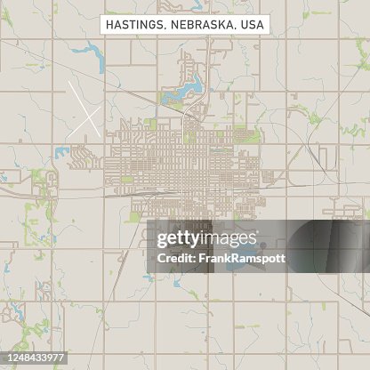 Harding Nebraska Map Hastings Nebraska Us City Street Map High-Res Vector Graphic - Getty Images