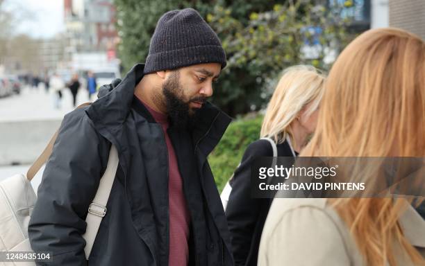 Sanda's brother Seydou De Vel pictured before a session of the case before the Antwerp appeal court, a remark of the judge during the trial in...