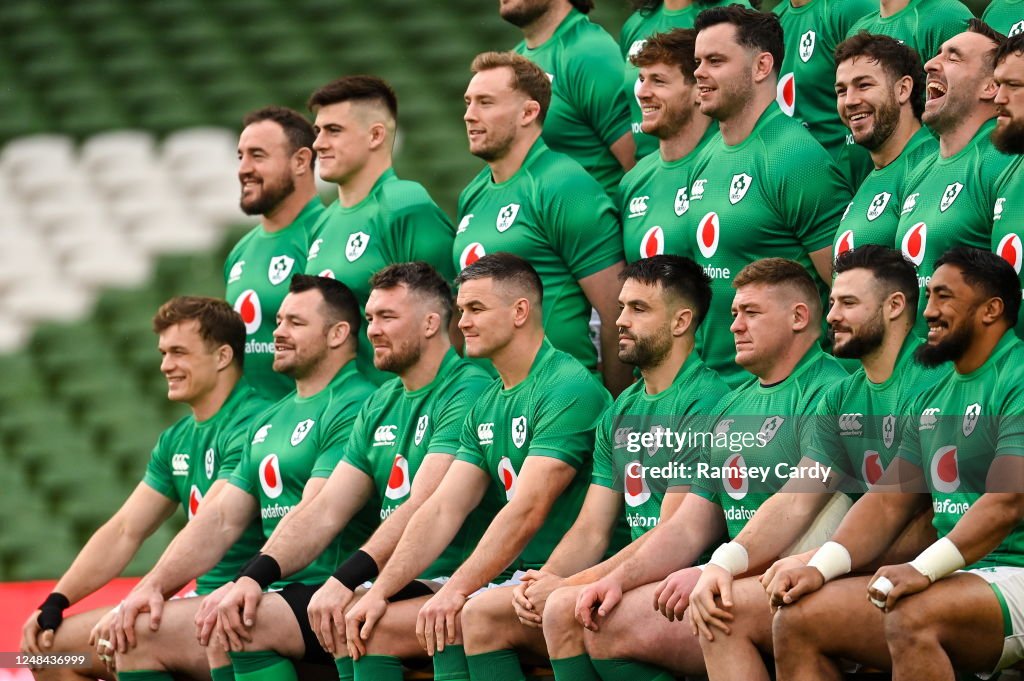 Irish Rugby Running Dublin , Ireland - 17 March 2023; The Ireland team before the Ireland ...