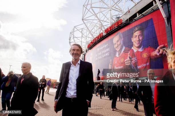 Sir Jim Ratcliffe at Old Trafford, home of Manchester United. Manchester United owners, the Glazer family, announced last November they were...