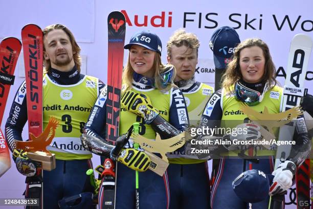 Rasmus Windingstad of Team Norway, Thea Louise Stjernesund of Team Norway, Timon Haugan of Team Norway and Maria Therese Tviberg of Team Norway take...