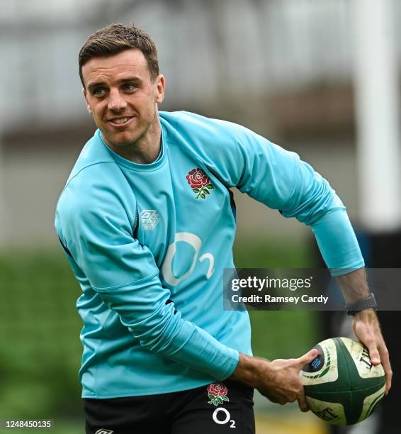 Dublin , Ireland - 17 March 2023; George Ford during England rugby captain's run at the Aviva Stadium in Dublin.