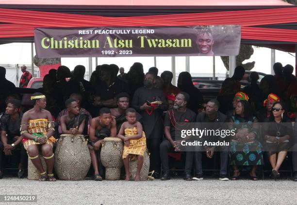 Ghanaian soccer player Christian Atsu's family and loved ones come together to pay their respects on his funeral at the State House in Accra, Ghana...