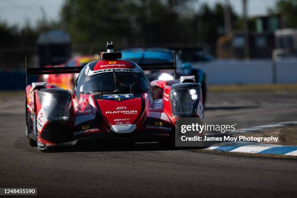 The Team WRT Oreca 07 - Gibson of Rui Andrade, Robert Kubica, and Louis Deletraz in action during practice for the 1000 Miles of Sebring at the...