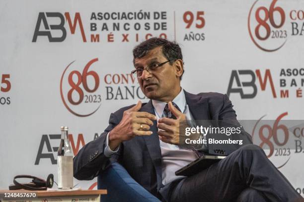 Raghuram Rajan, former governor of the Reserve Bank of India , speaks during the Association of Banks of Mexico convention in Merida, Yucatan state,...