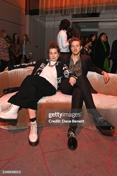 Liza Sadovy and Arthur Darvill attend The Olivier Awards 2023 nominations event at The Londoner Hotel on March 17, 2023 in London, England.