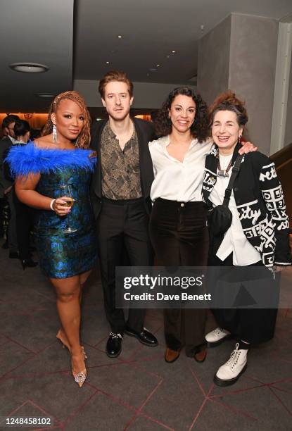 Marisha Wallace, Arthur Darvill, Anoushka Lucas and Liza Sadovy attend The Olivier Awards 2023 nominations event at The Londoner Hotel on March 17,...