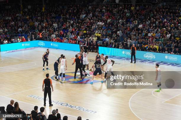 Tip off of the 2022-23 Turkish Airlines EuroLeague Regular Season Round 29 game between FC Barcelona and Crvena Zvezda mts Belgrade at Palau...