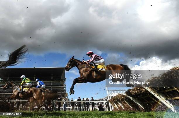 Gloucestershire , United Kingdom - 17 March 2023; Ascending, with Rachael Blackmore up, during the JCB Triumph Hurdle on day four of the Cheltenham...