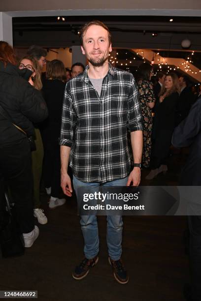 Tom Basden attends the press night after party for "Accidental Death Of An Anarchist" at The Lyric Hammersmith on March 17, 2023 in London, England.