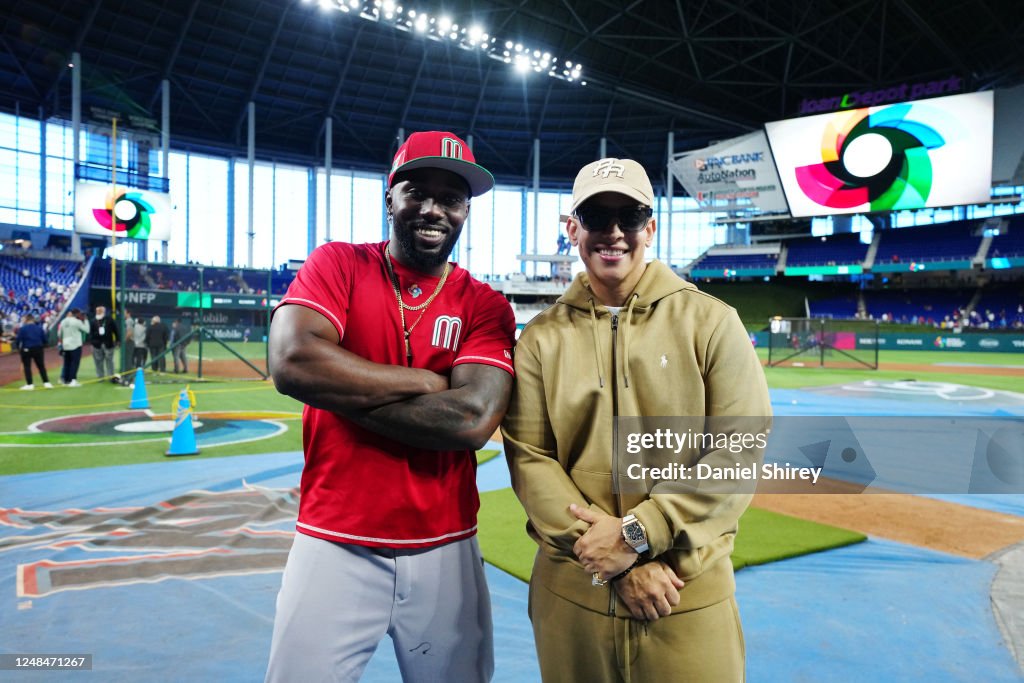 Mexico Randy Baseball Randy Arozarena of Team Mexico poses for a photo with Puerto Rican ...