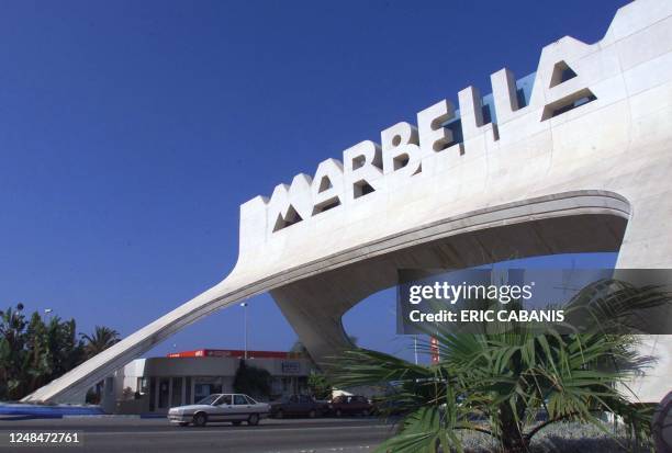 Picture dated 20 July 1999 shows the entrance to the city of Marbella, the most famous Spanish Costa del Sol resort. Hundreds of building sites by...