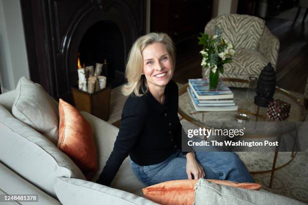 Mary Louise Kelly author of the book "It. Goes. So. Fast.:The Year Of No Do-Overs", about motherhood work/parenting balance, photographed in her home...