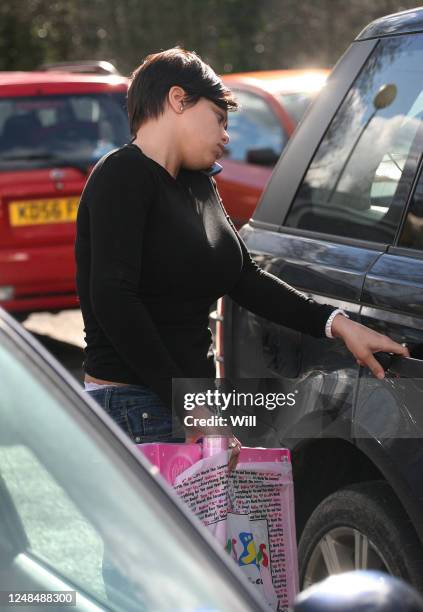 Jade Goody is seen shopping at Toy's 'R' Us on March 3, 2007 in Essex, England.