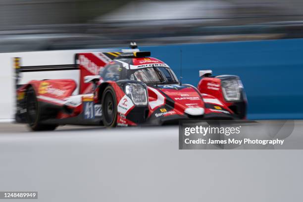 The Team WRT Oreca 07 - Gibson of Rui Andrade, Robert Kubica, and Louis Deletraz in action during the 1000 Miles of Sebring at the Sebring...