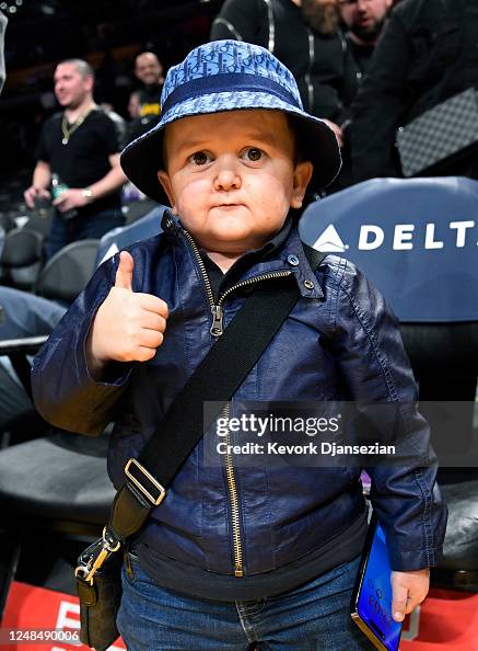 Hasbulla Magomedov attends a basketball game between Dallas Mavericks ...